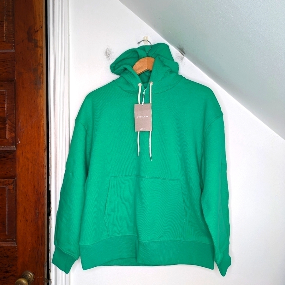 EVERLANE Women's Mint Organic Cotton Hoodie Oversized Sweatshirt NEW Size XS